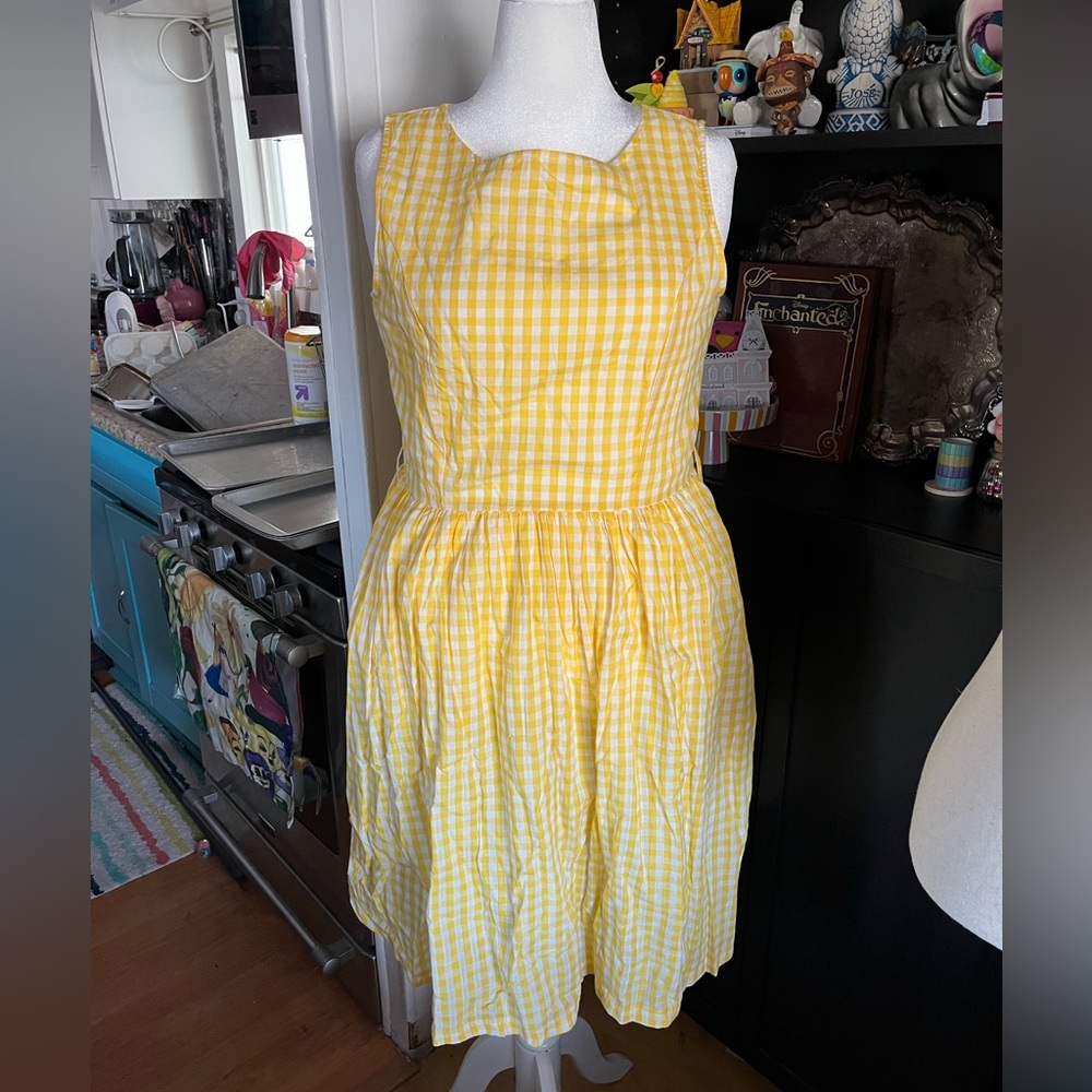 COPY - Lindy bop yellow and white gingham Audrey dress xl new with tags